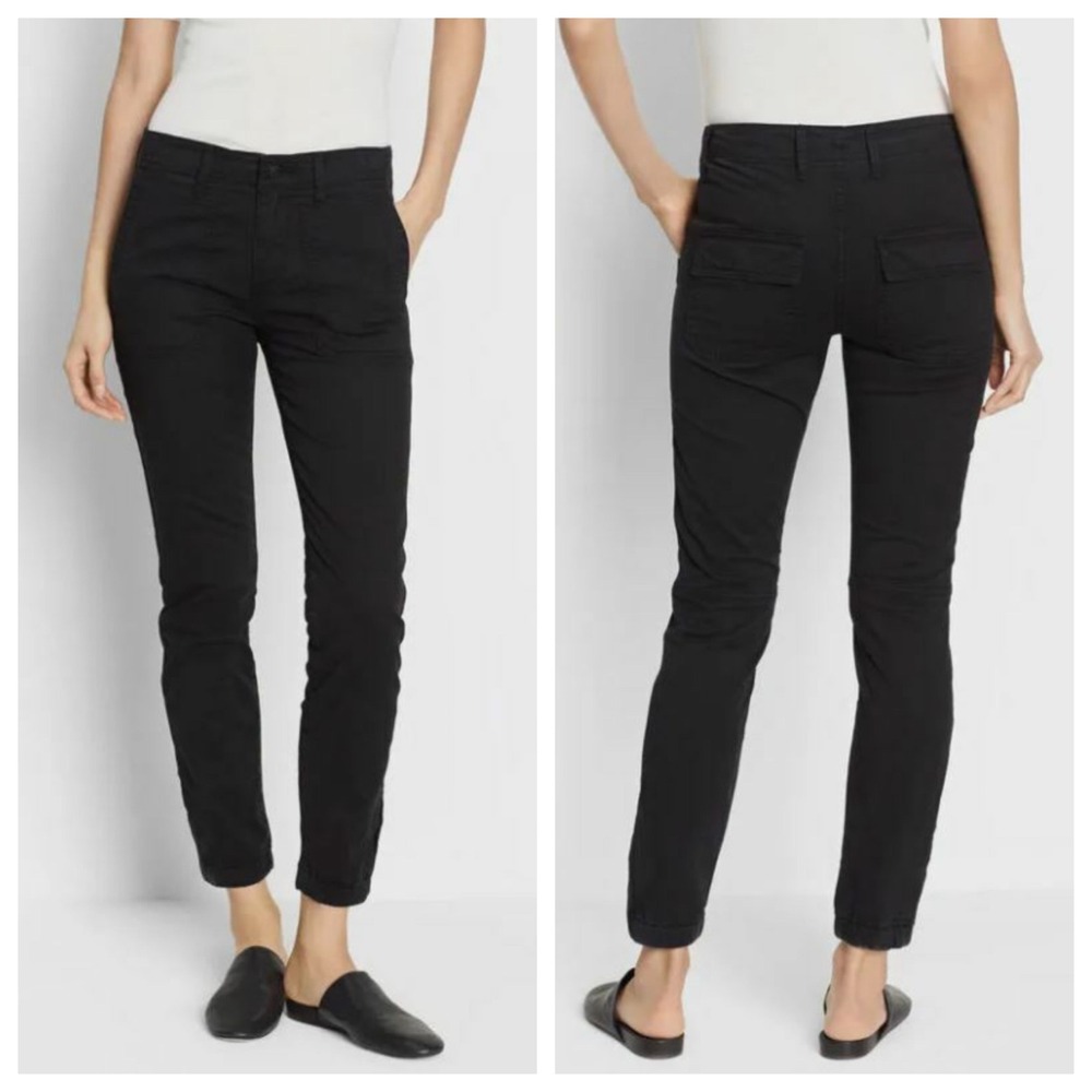 Vince Black Cargo Jogger Pants Women's Size 26‎ Cotton Spandex Zip Ankle